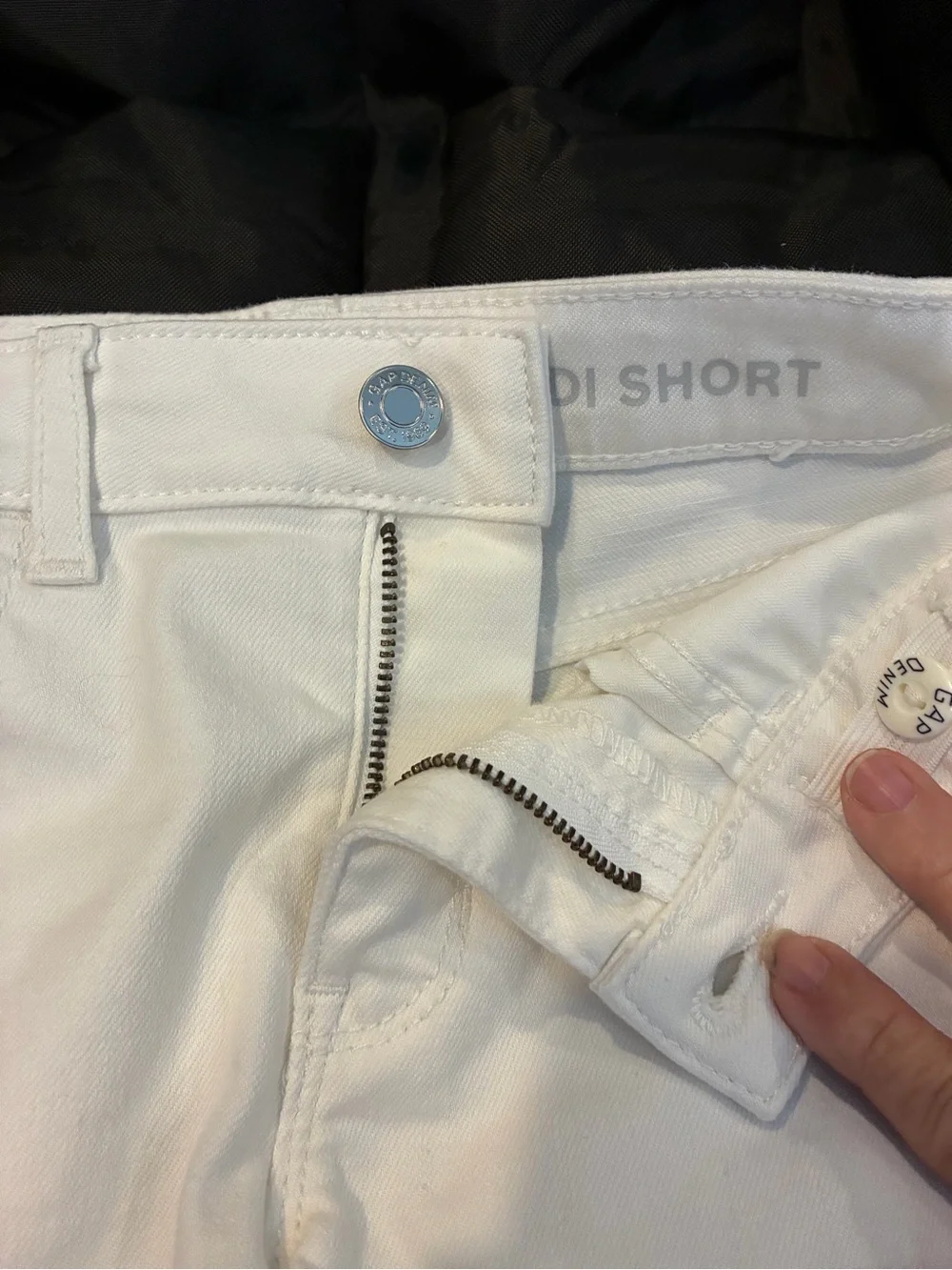 White Denim Roll-Cuff Girls Shorts